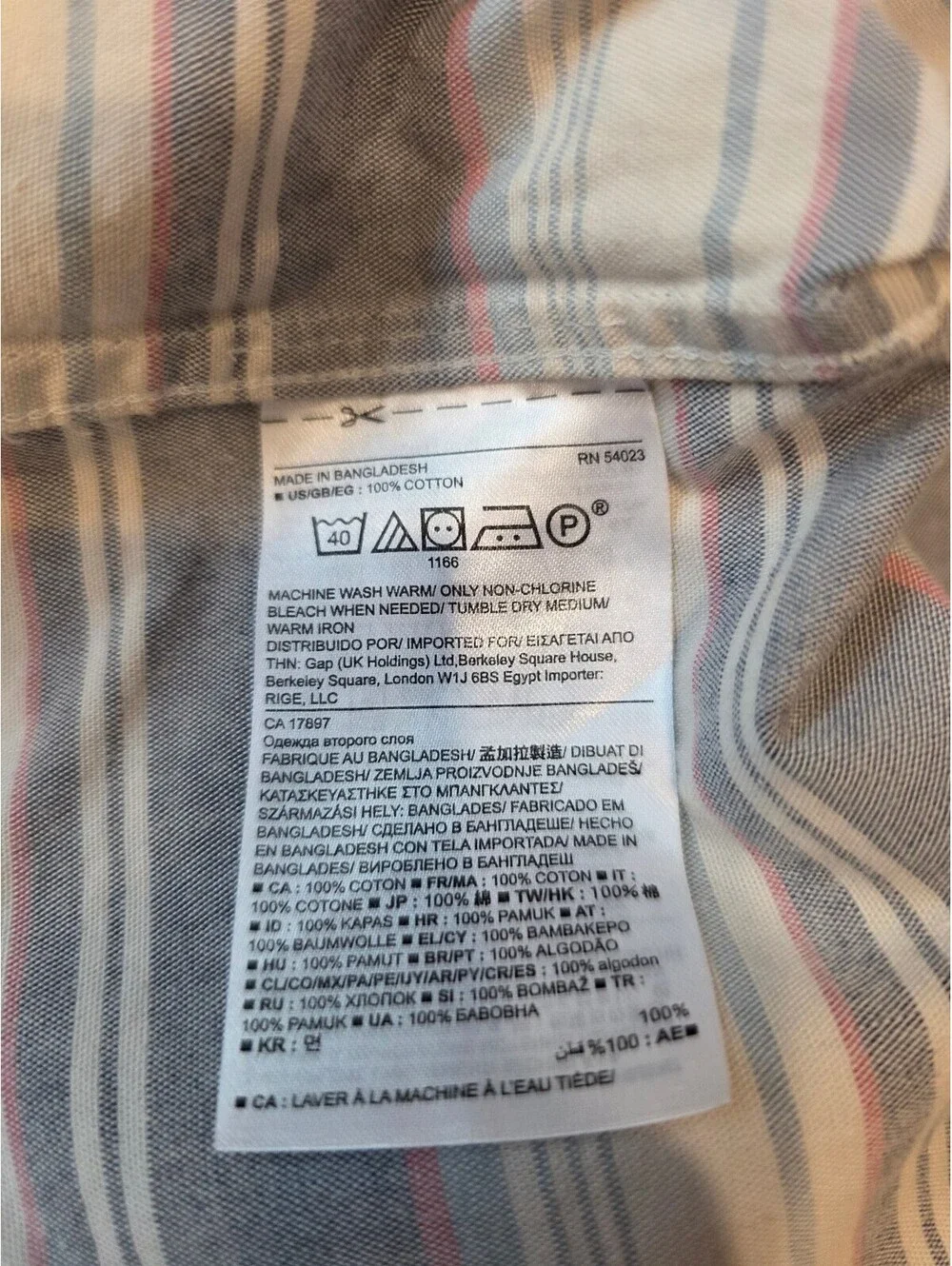Banana Republic Striped Short Sleeve Polo Shirt - LARGE